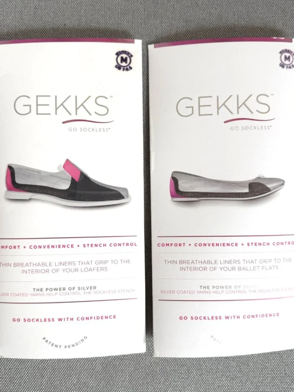 GEKKS No Show Shoe Liners M 7-8.5 Ballet + Loafer Breathable Sockless
